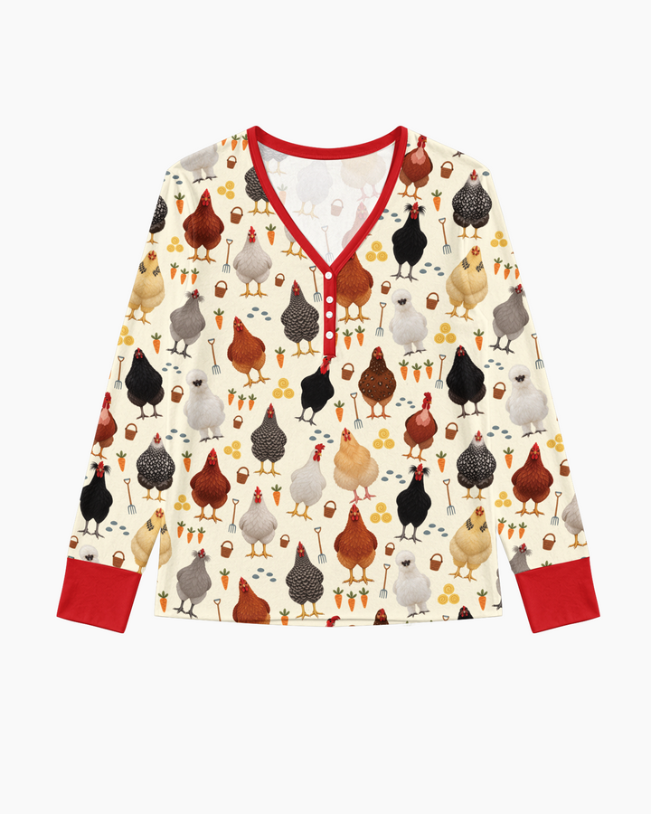 Little Chicken Farmer Bamboo Women Pajama Set