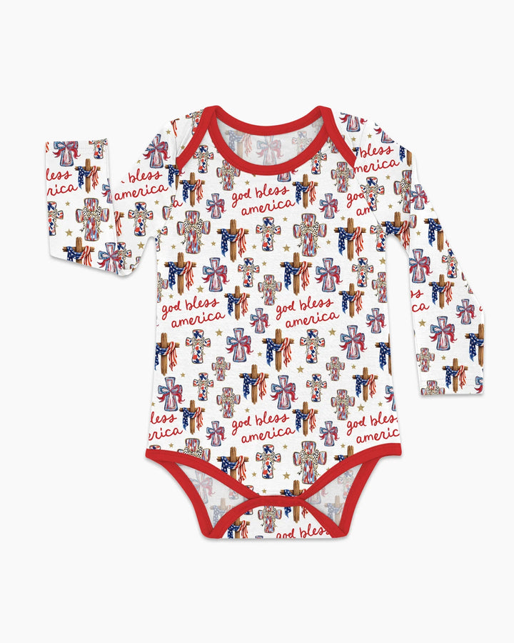 God Bless America Family Matching Bamboo Bodysuit