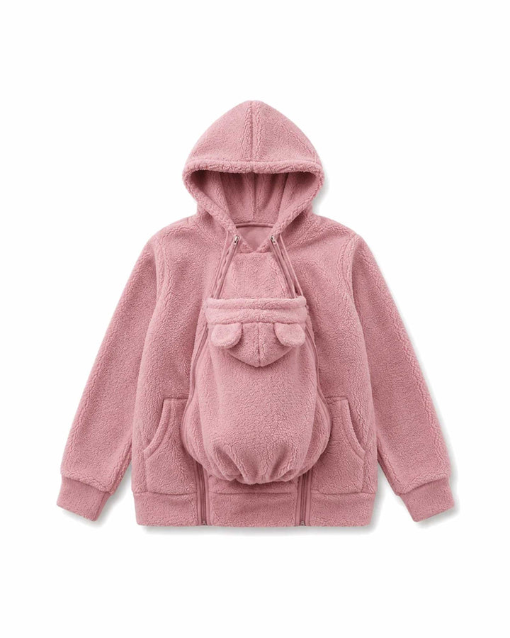 Cozy Wear Plush Fleece Mama & Baby Carrier Hoodie