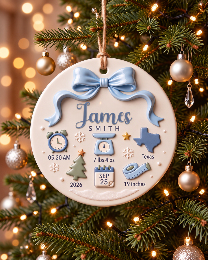 Baby First Christmas Ceramic Ornament