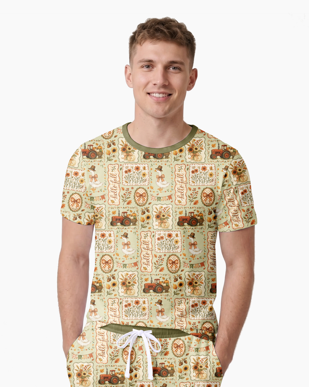Conjunto de tractor de granja de bambú para hombres – Robusto y relajado
