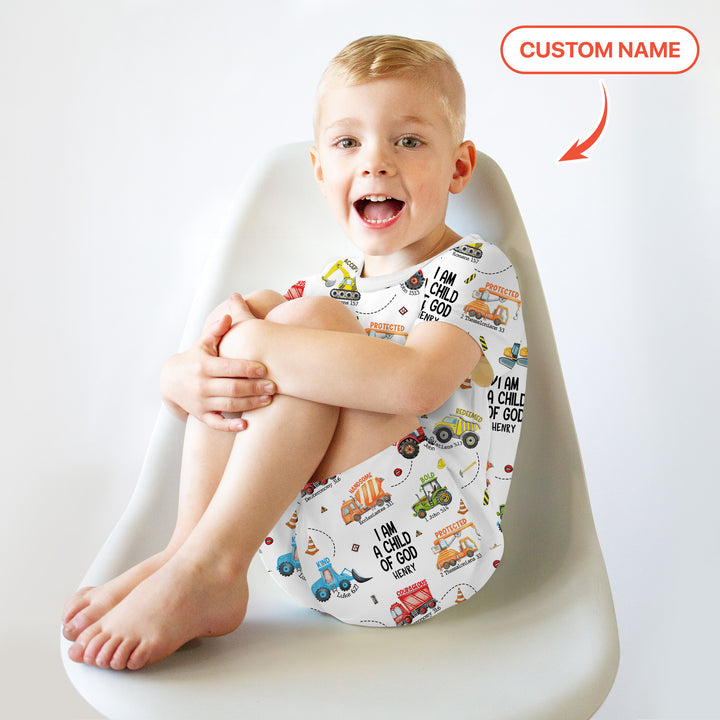 I Am A Child Of God Custom Name Two Piece Short Sleeve Shorts Pajama Set