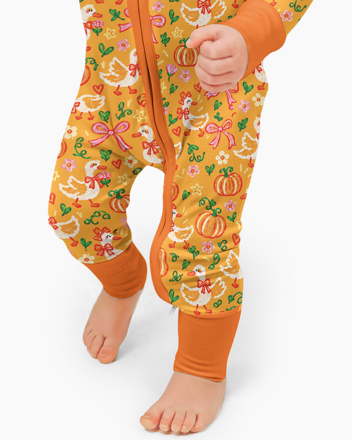 Cute Duck Pumpkin Fall Bamboo Convertible Zippy