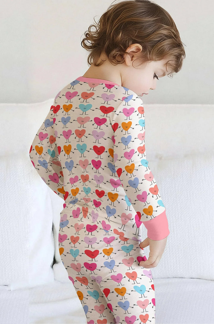 Zweiteiliges Langarm-Pyjama-Set mit Sommerfrüchten