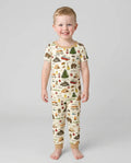 Outdoor Camping Adventure Family Matching Bamboo Two Piece Short Sleeve Pajama Set