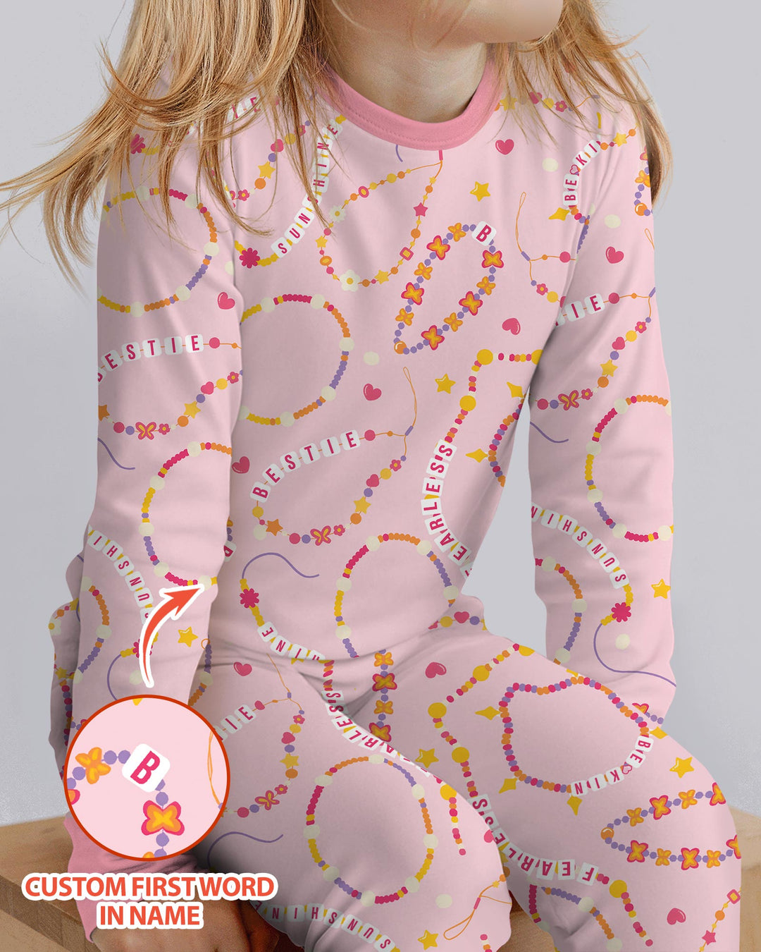 Conjunto de pijama de dos piezas de bambú con mangas largas, plantilla PERSONALIZADA