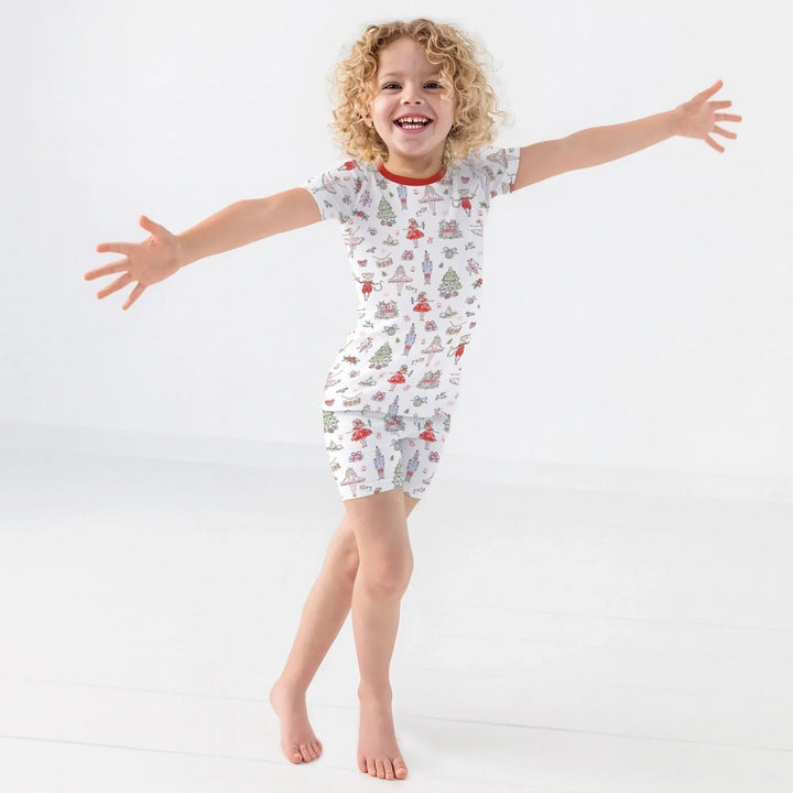 Sweet Nutcracker Holiday Matching Mom And Baby Two Piece Short Sleeve Shorts Pajama Set