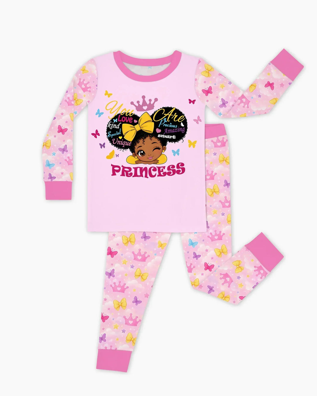 Afro Princess You Are Beautiful Bamboo Two Piece Long Sleeve Pajama Set