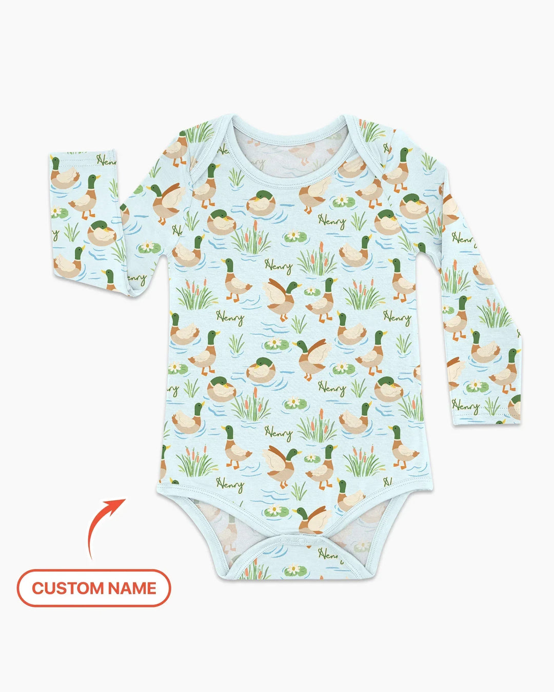 Personalized Mallard Duck Bamboo Bodysuit