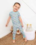 Floral Skull Bamboo Two Piece Short Sleeve Pajama Set