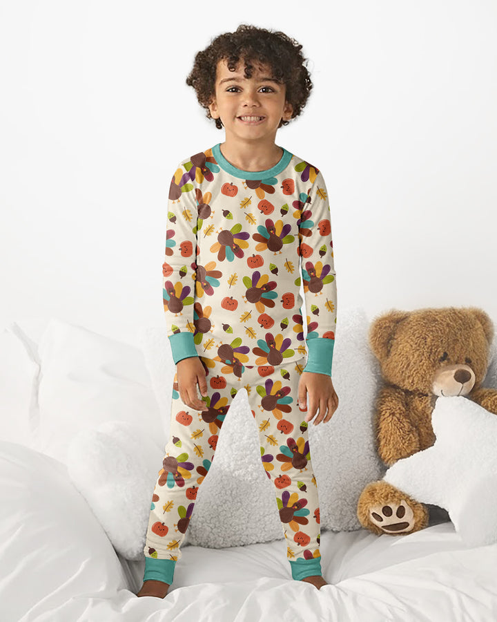 Thankful Turkey Days Bamboo Two Piece Long Sleeve Pajama Set