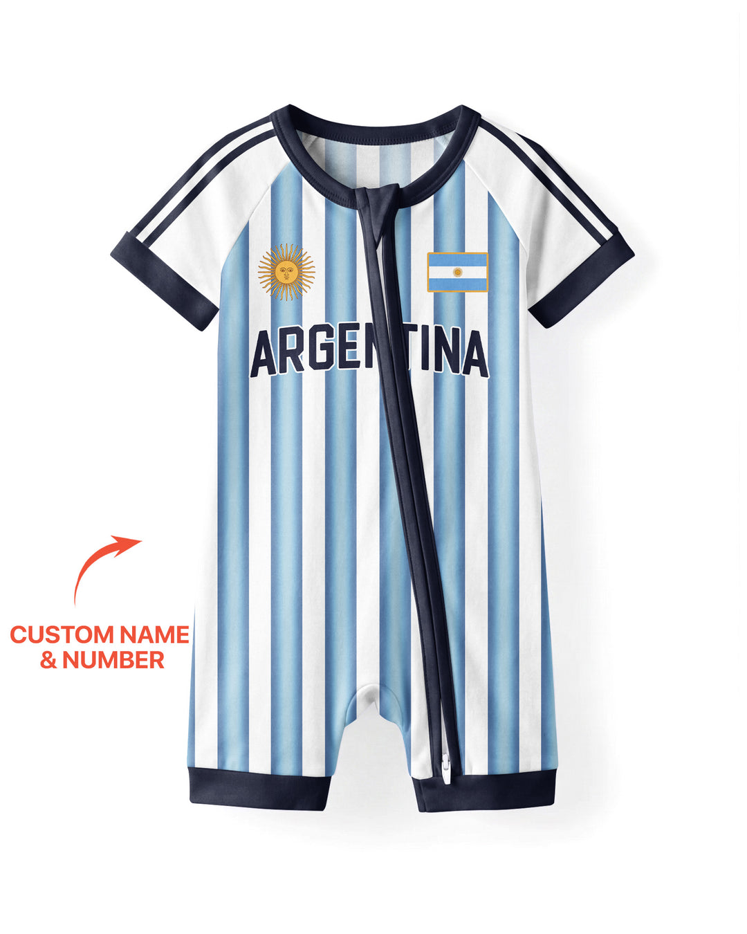 Plantilla PERSONALIZADA de Bambú Pijama Corto con Cremallera