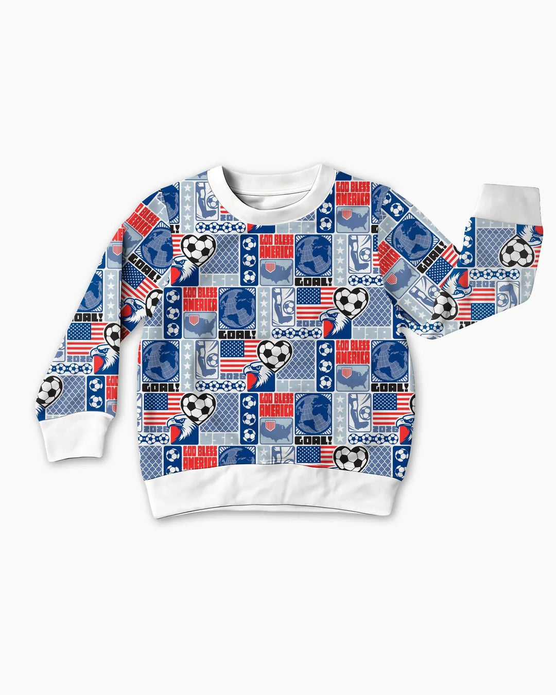 World Soccer God Bless America Bamboo Crewneck Sweatshirt