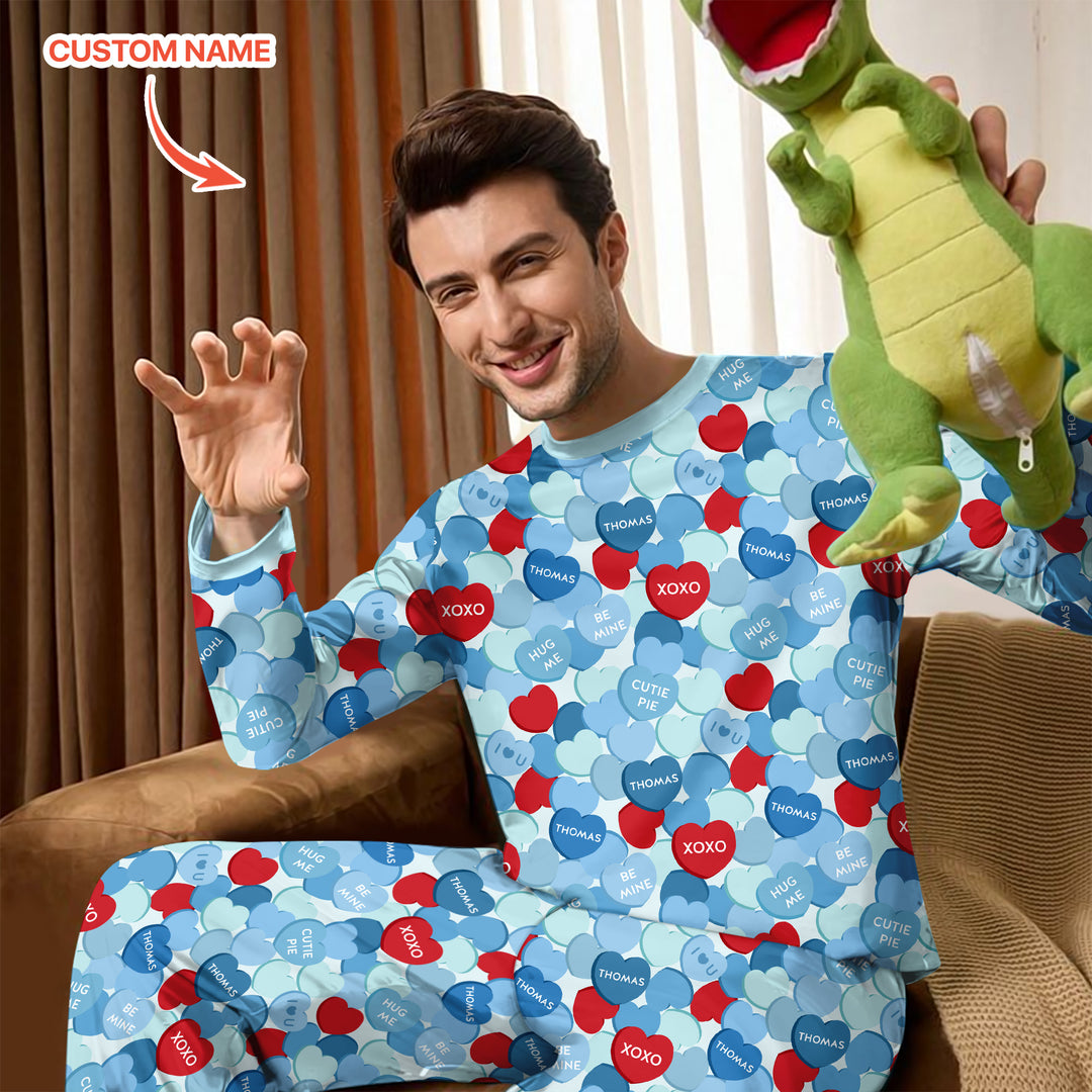 Valentine Candy Crush Family Matching Men's Pajama Set