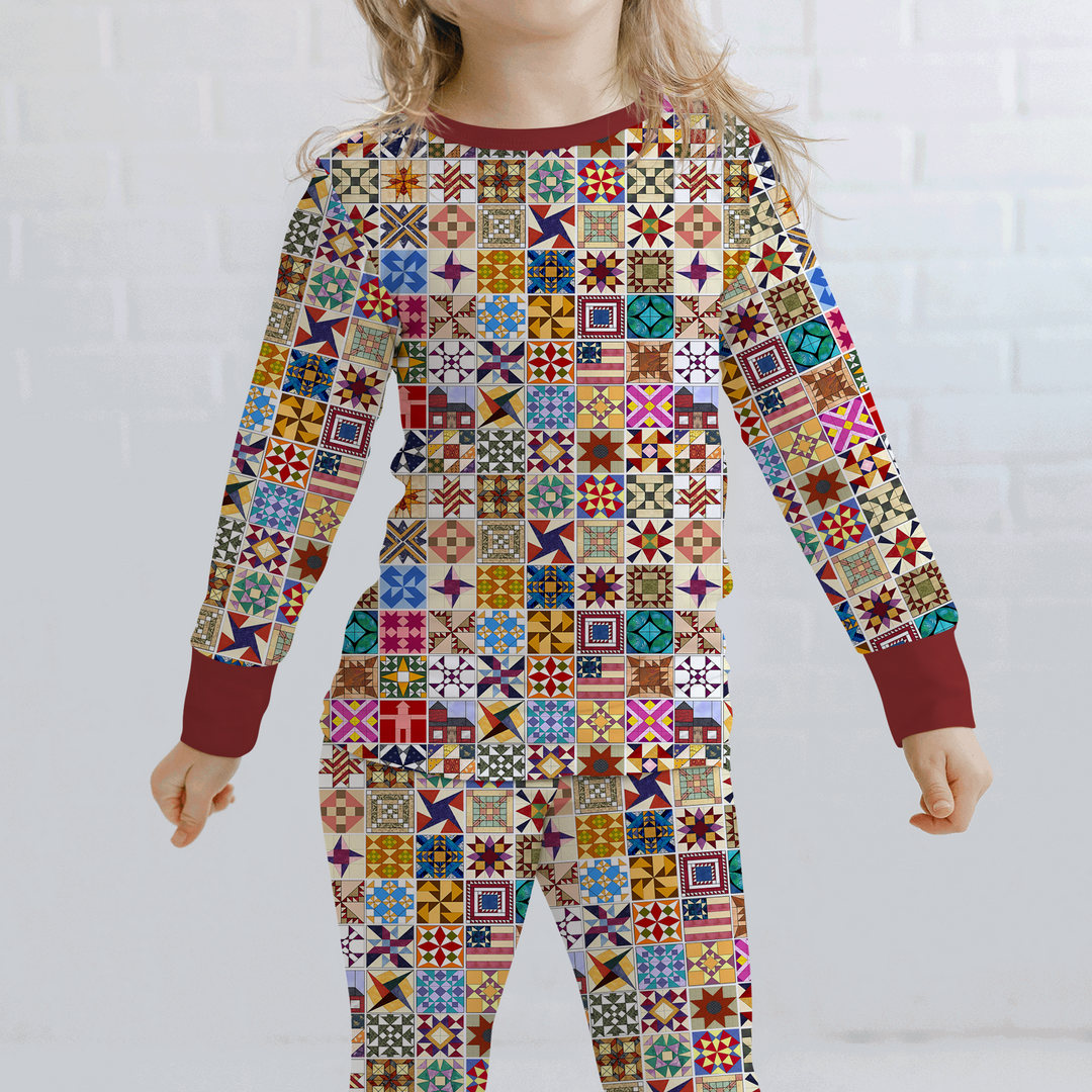 Heritage Quilt Two Piece Long Sleeve Pajama Set
