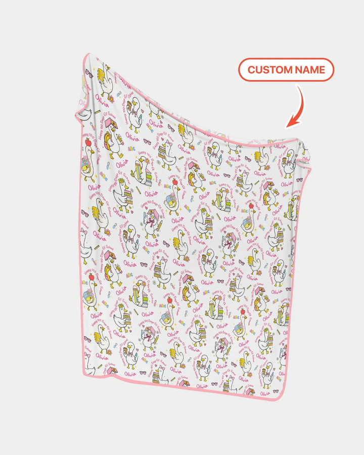 Custom Name Goose Happy 100 Days Of School Blanket