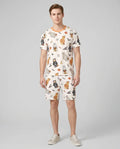Retro Trick Or Treat Bamboo Men Short Sleeve Short Pajama Set