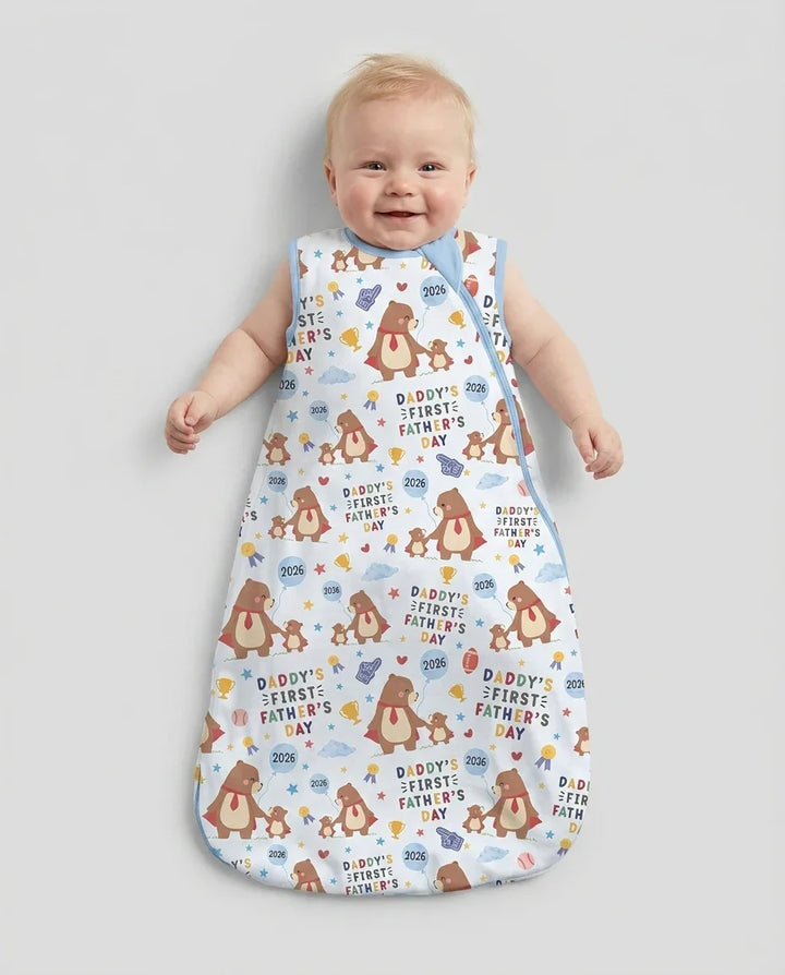 First Father's Day Daddy Bear Family Matching Bamboo Sleep Bag