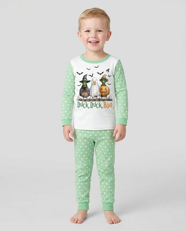 Duck Duck Boo Bamboo Two Piece Long Sleeve Pajama Set
