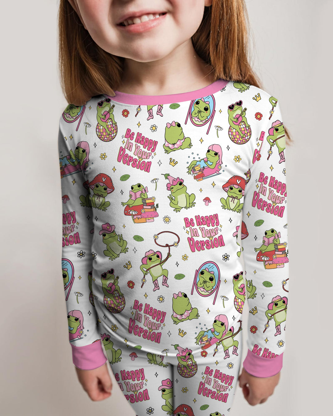Be Happy In Your Version Bamboo Two Piece Long Sleeve Pajama Set
