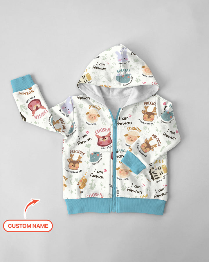 God’s Little Zoo Custom Name  Zip Hoodie