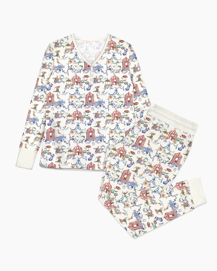 Vintage Lousiana Circus Toile Family Matching Bamboo Women Pajama Set