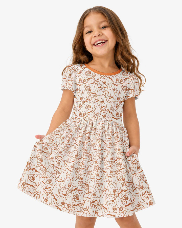 Boo Trick or Treat Ghosts Halloween Bamboo Twirl Dress