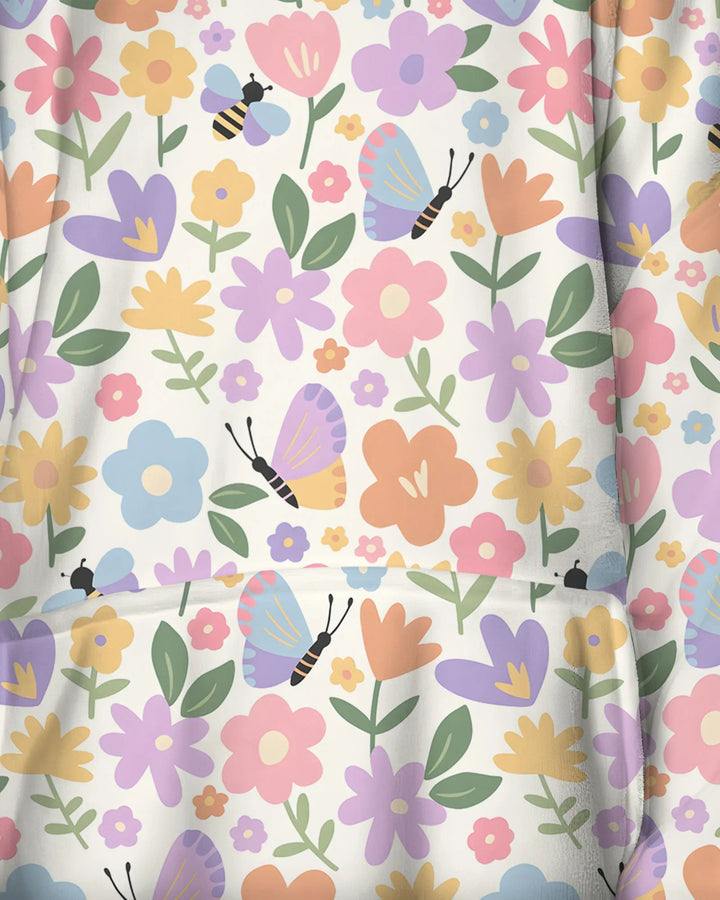 Flower Gardens Wearable Bamboo Blanket Hoodie