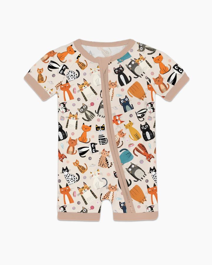 Goofy Mischief Cat Family Matching Bamboo Shorty Zippy