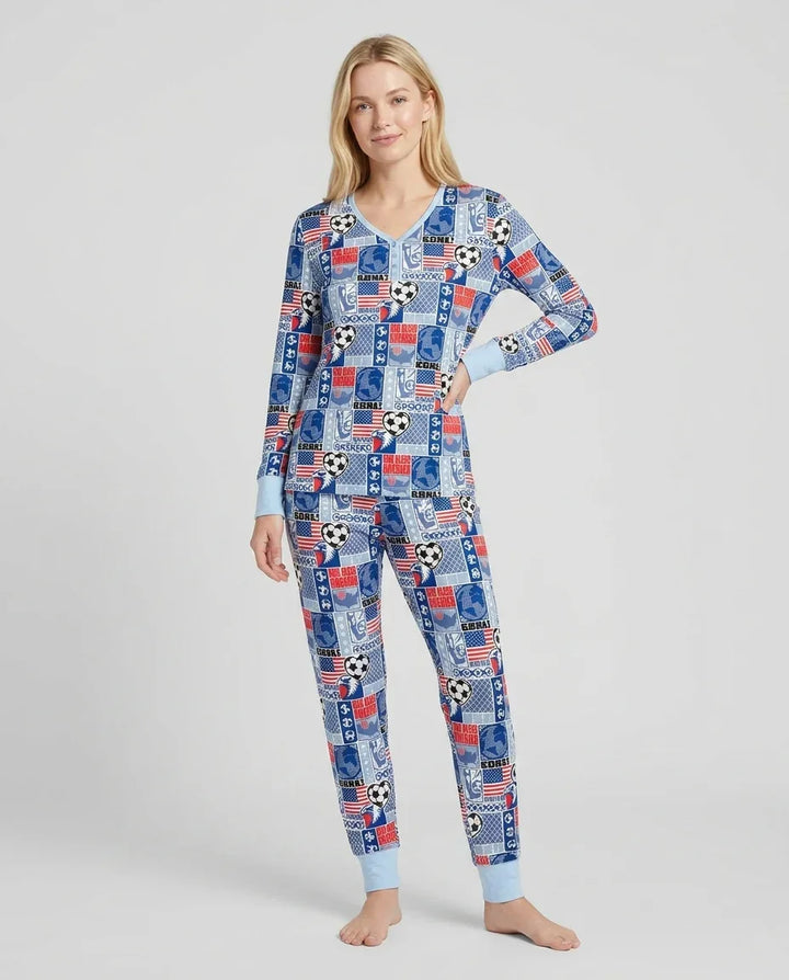 World Soccer God Bless America Bamboo Women Pajama Set