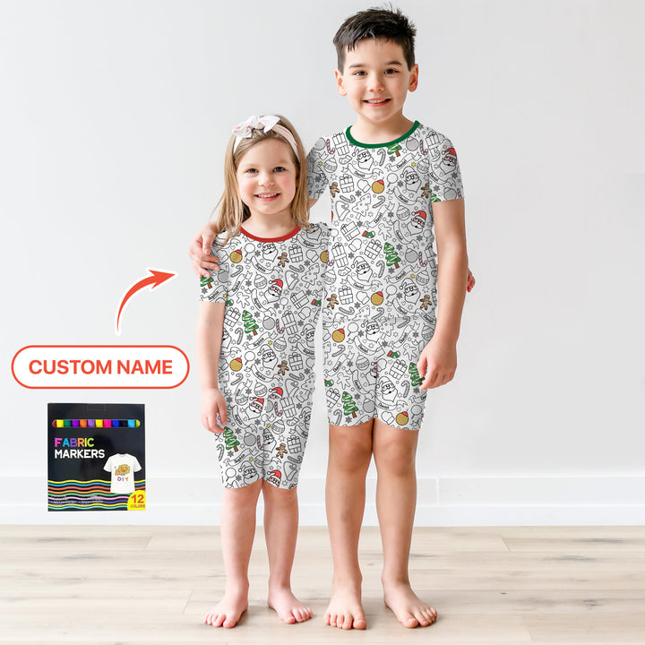 Zweiteiliges Pyjama-Set mit kurzen Ärmeln und Shorts im Sommer-Design