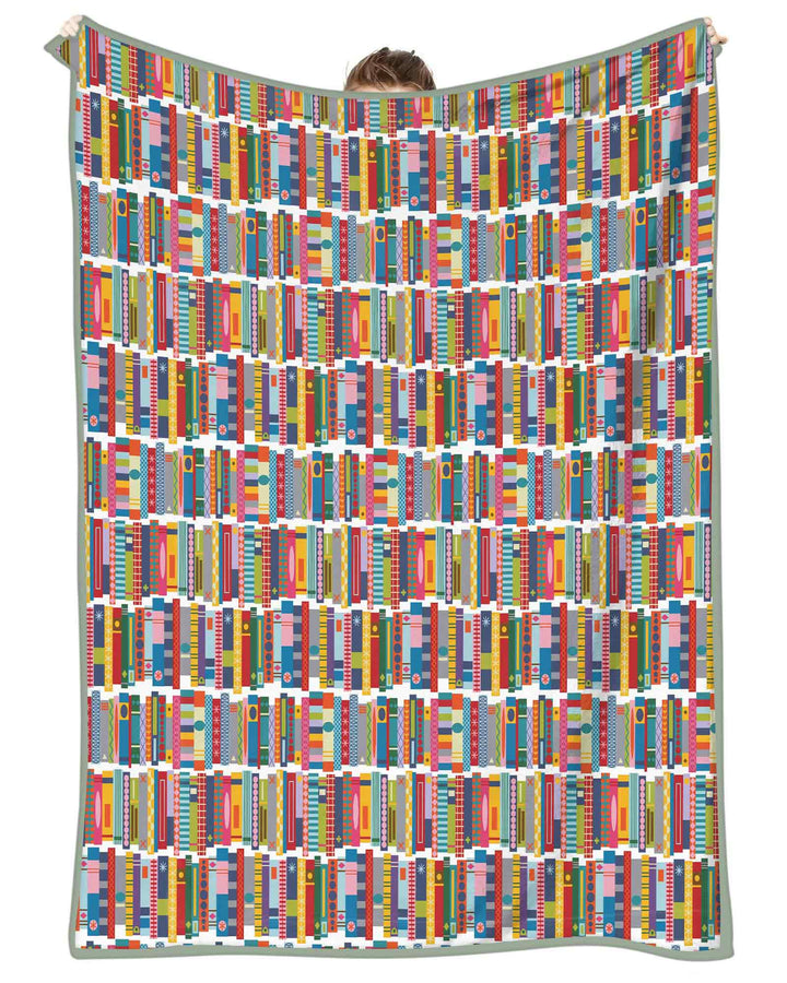 Rainbow Bookshelf Bamboo Blanket