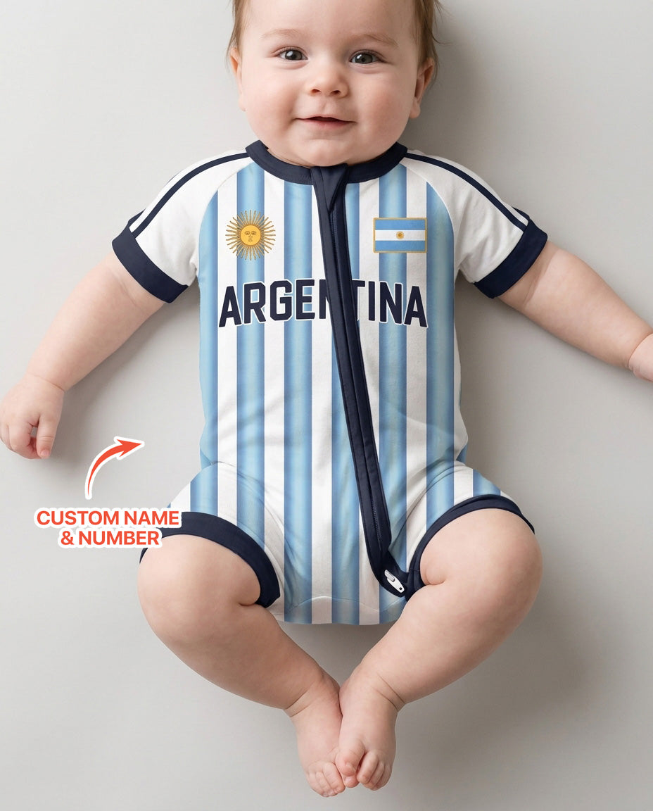 Plantilla PERSONALIZADA de Bambú Pijama Corto con Cremallera