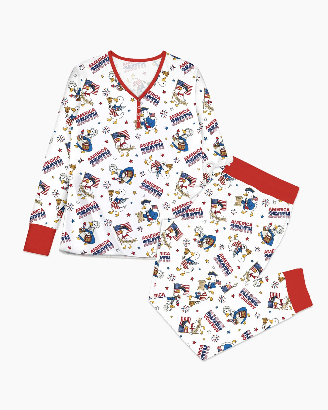 Patriotic Goose Celebrating 250 Years Bamboo Women Pajama Set