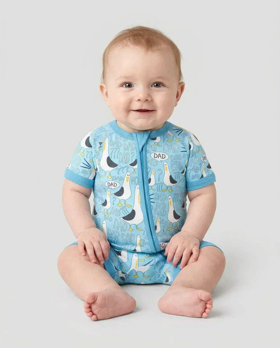 Funny Seagull DAD Bamboo Shorty Zippy
