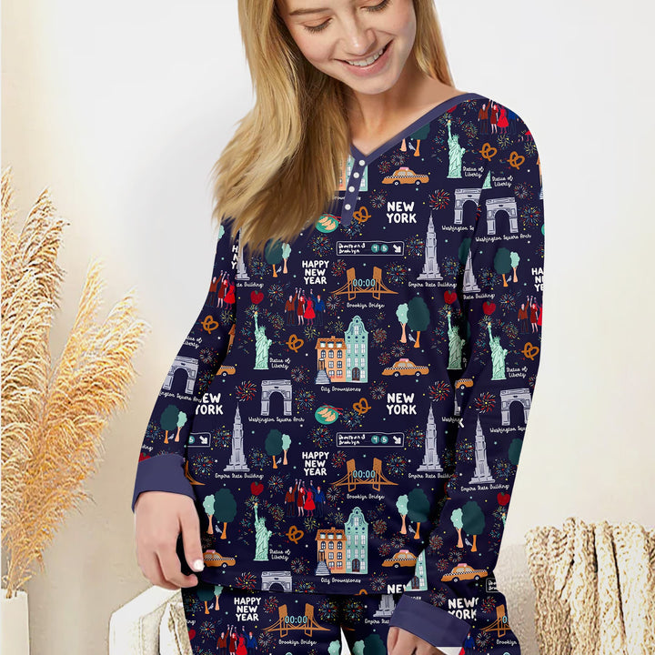 New York New Year Eve Women Pajama Set