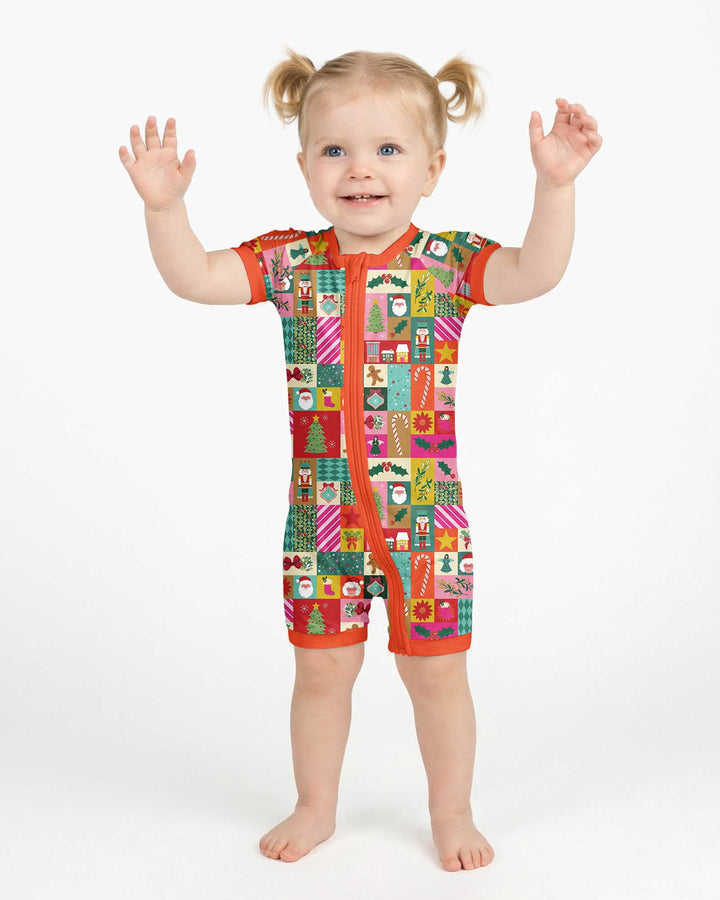 Maximalist Christmas Collage Bamboo Shorty Zippy