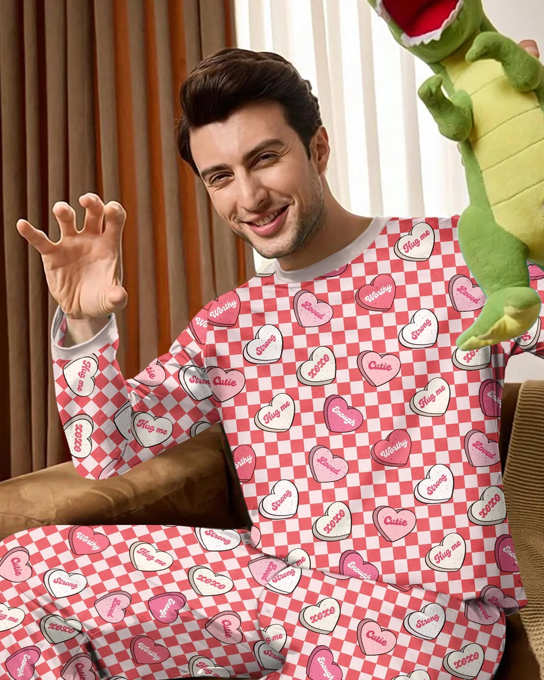 Valentine in Hearts Men's Pajama Set