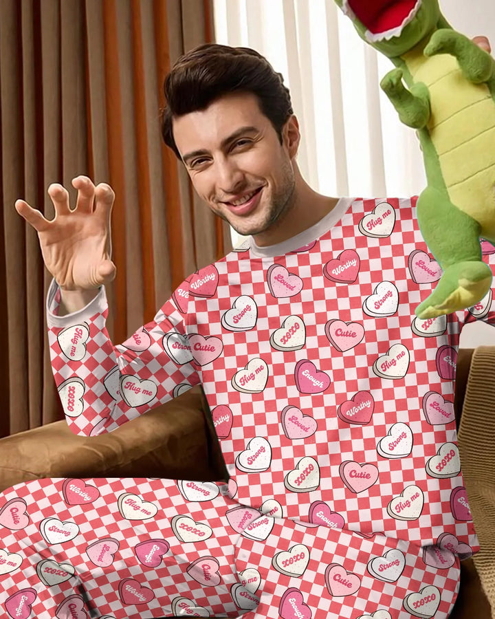 Valentine in Hearts Men's Pajama Set