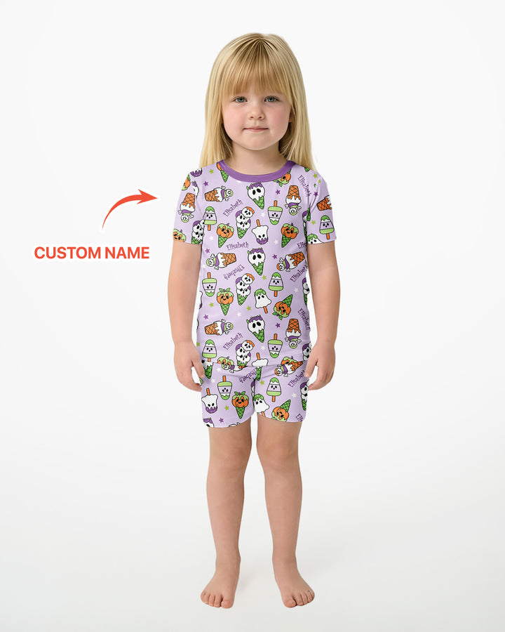 Conjunto de Pijama de Dos Piezas de Bambú con Mangas Cortas y Pantalones Cortos