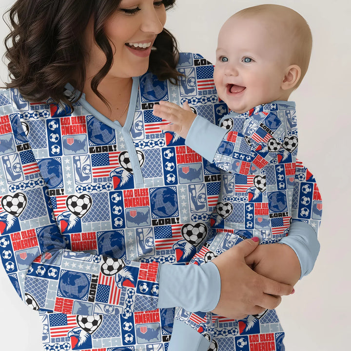 World Soccer God Bless America Bamboo Women Pajama Set