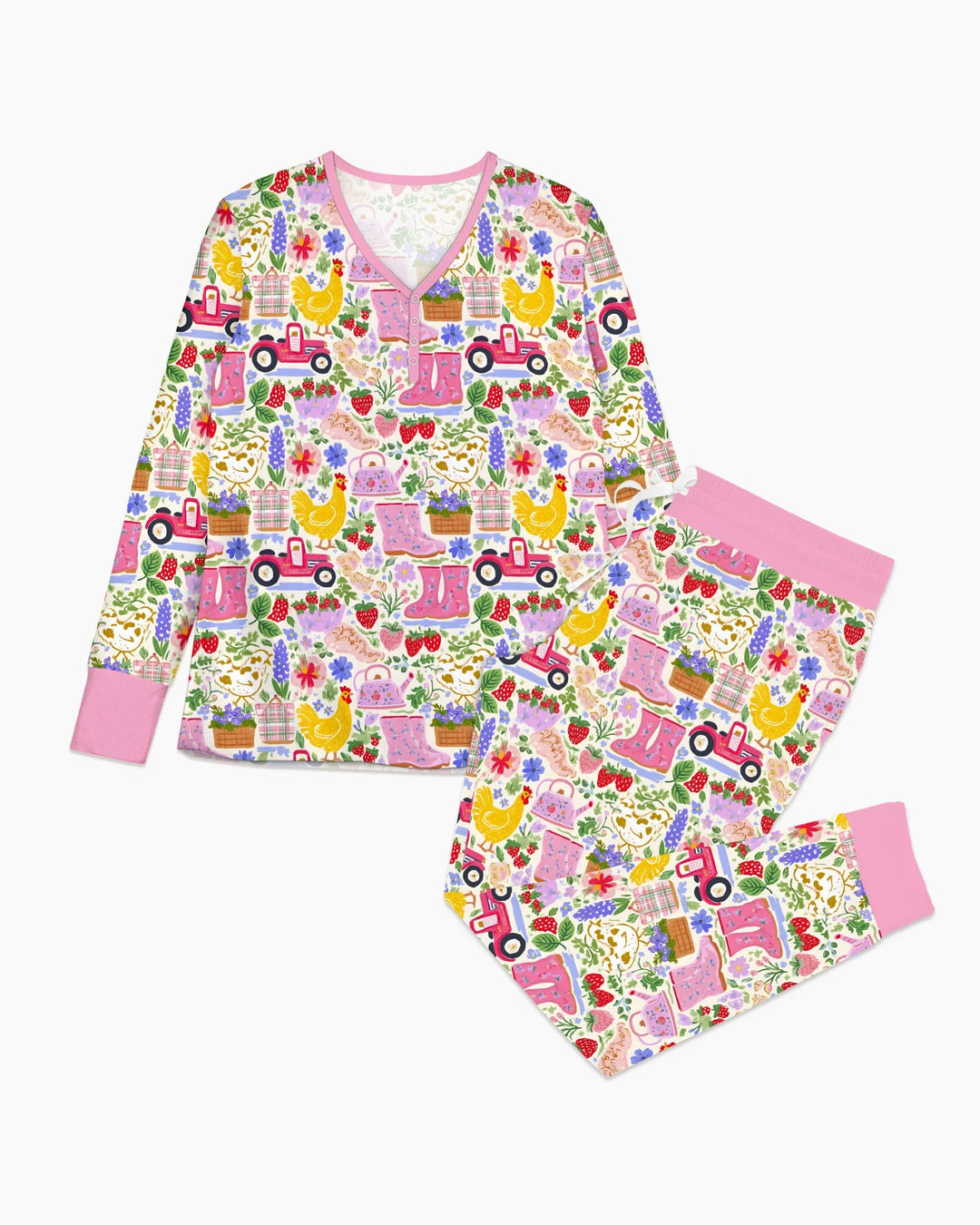 Farm Life Mommy & Me Matching Custom Bamboo Women Pajama Set