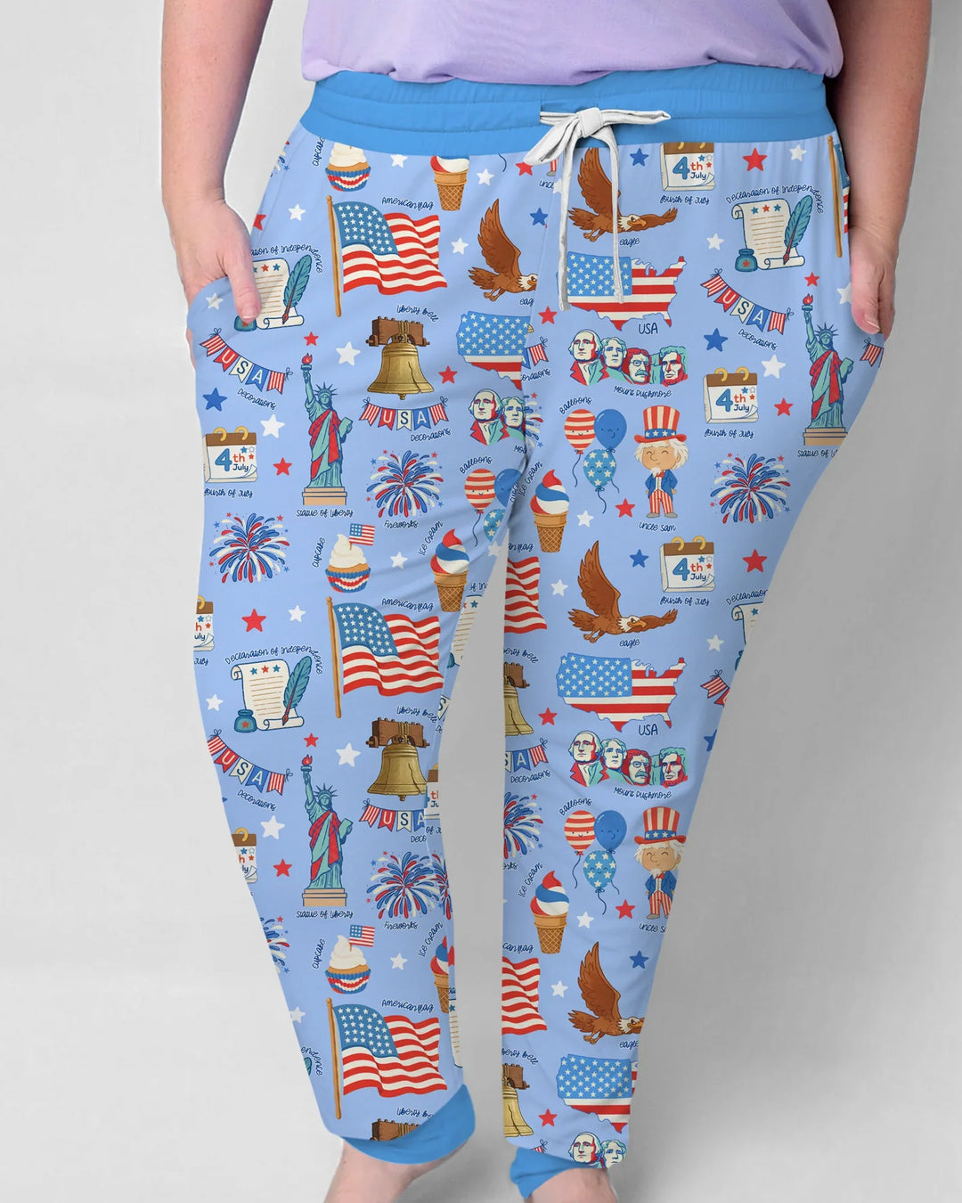 Handgezeichnetes patriotisches kultiges Bambus-Damen-Pyjama-Set