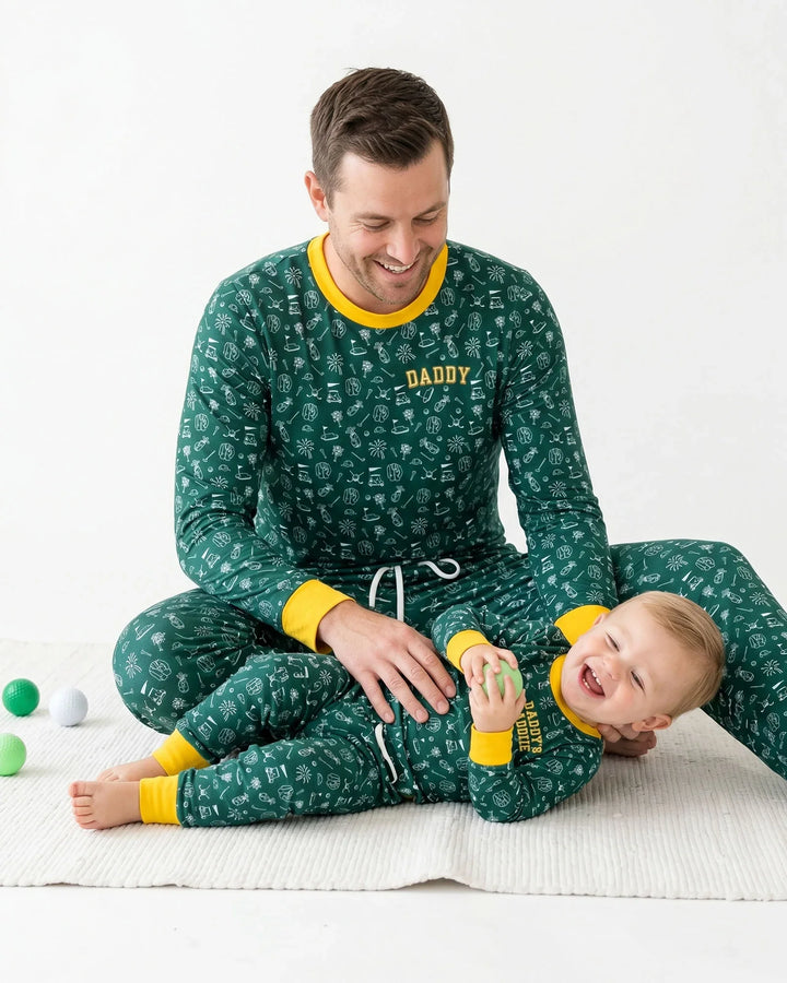 Embroidered Matching With Dad Golf Club Bamboo Men's Pajama Set