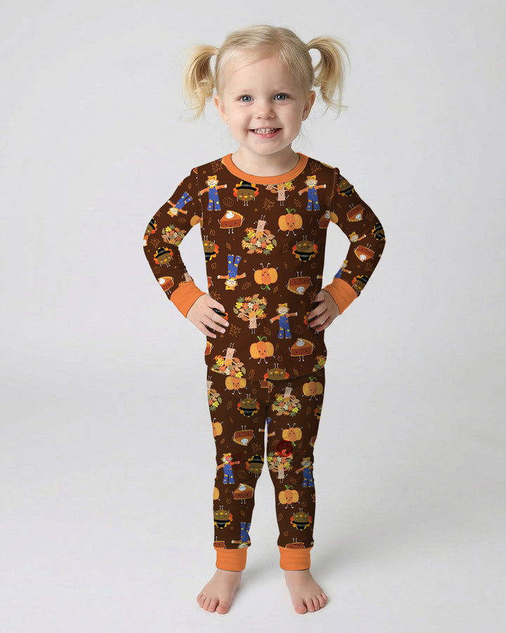 Thanksgiving Festive Bamboo Two Piece Long Sleeve Pajama Set