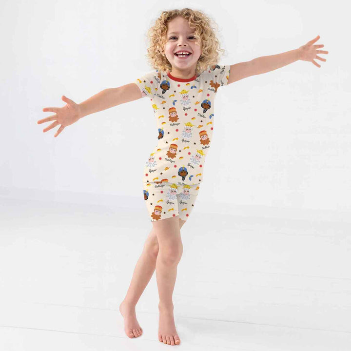Tres Reyes Magos Two Piece Short Sleeve Shorts Pajama Set