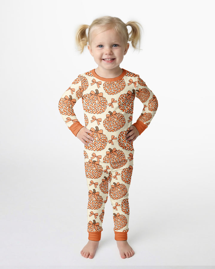 Pumpkin Season Bamboo Two Piece Long Sleeve Pajama Set