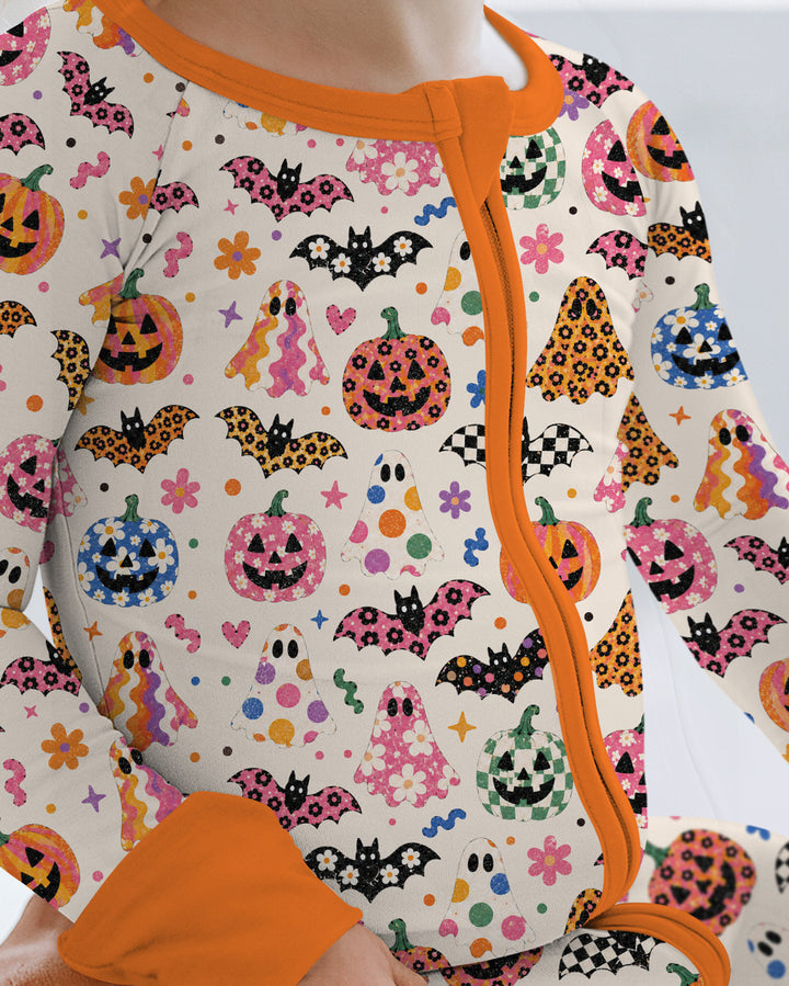 Funky Retro Ghosts Bamboo Convertible Zippy