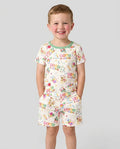 Play and Learn Bamboo Two Piece Short Sleeve Shorts Pajama Set