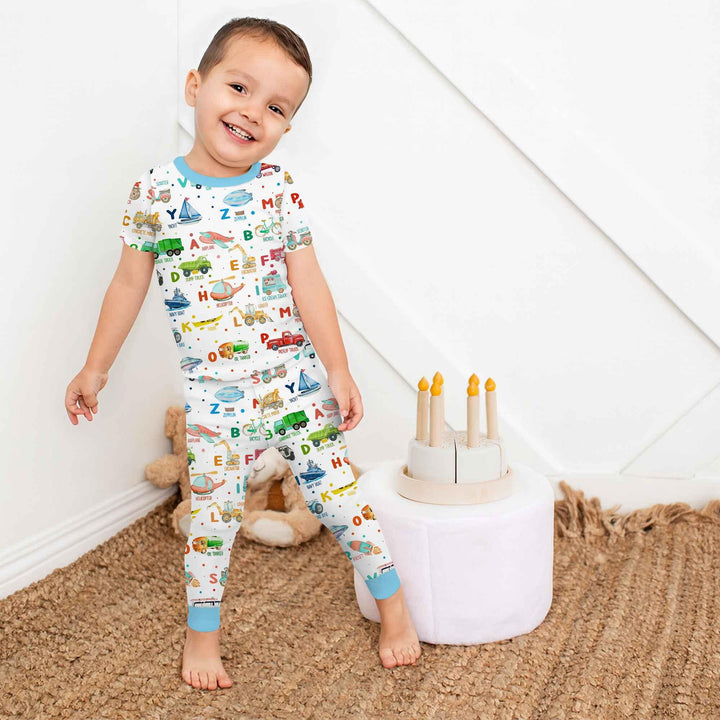 Transportation Alphabet Two Piece Short Sleeve Pajama Set